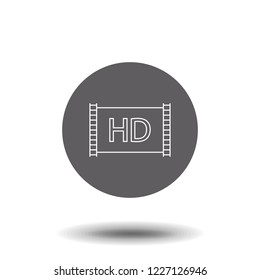720p HD resolution outline icon. linear style sign for mobile concept and web design. Hdtv quality simple line vector icon. Symbol, logo illustration. Pixel perfect vector graphics