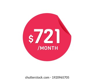 $721 Dollar Month. 721 USD Monthly sticker