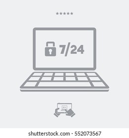 7/24 account protection - Vector flat icon