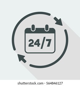 7/24 availabile services - Vector web icon