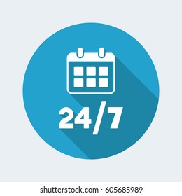 7/24 availabile services - Vector web icon