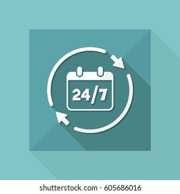 7/24 availabile services - Vector web icon