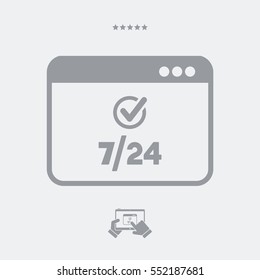 7/24 computer assistance - Vector flat icon