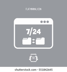 7/24 data transfer - Vector flat icon