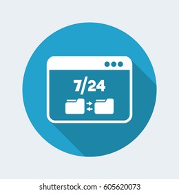 7/24 data transfer - Vector flat icon
