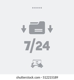 7/24 download data - Vector web icon