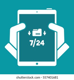 7/24 download data - Vector web icon
