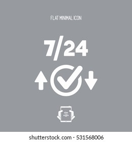7/24 full time sending and receiving services - Vector web icon