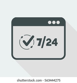 7/24 full web services - Vector flat icon