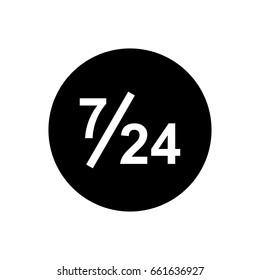 7/24 icon illustration isolated vector sign symbol