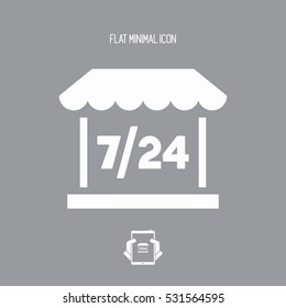 7/24 market - Vector web icon