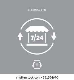 7/24 market - Vector web icon