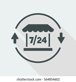 7/24 market - Vector web icon