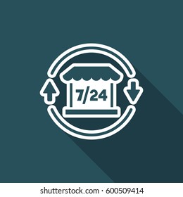 7/24 market - Vector web icon