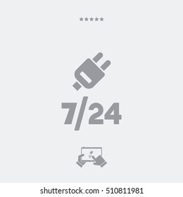 7/24 network services - Vector web icon