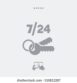 7/24 protection services - Vector web icon