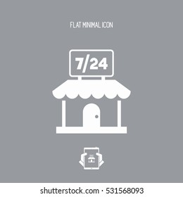 7/24 shop - Vector web icon