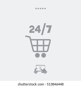 7/24 shopping - Vector web icon