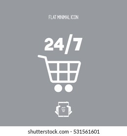 7/24 shopping - Vector web icon