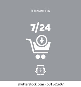 7/24 shopping - Vector web icon