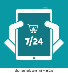 7/24 shopping - Vector web icon