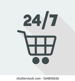 7/24 shopping - Vector web icon