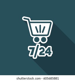 7/24 shopping - Vector web icon