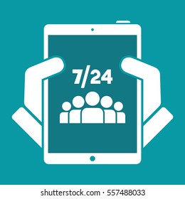 7/24 team - Vector web icon