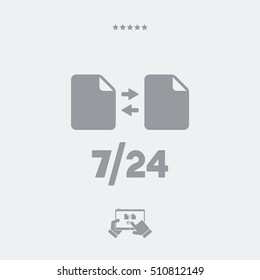 7/24 transfer file services - Vector web icon
