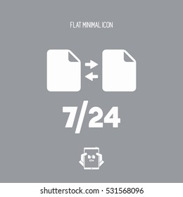 7/24 transfer file services - Vector web icon