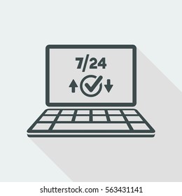 7/24 web data transfer - Vector flat icon