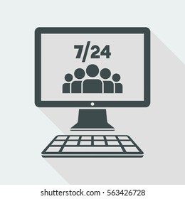 7/24 web team - Vector flat icon