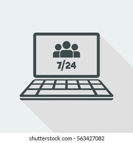 7/24 web team - Vector flat icon