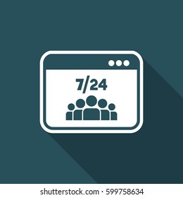 7/24 web team - Vector flat icon