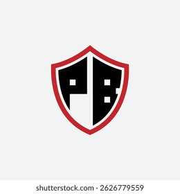 725 shield logo shape letter alphabet educational learning P B