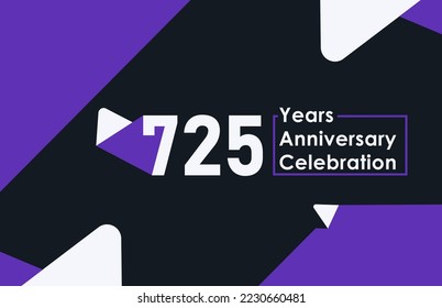 725 years anniversary celebration modern banner template design