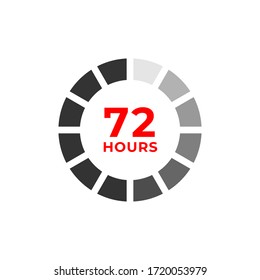 72h color icon and time concept