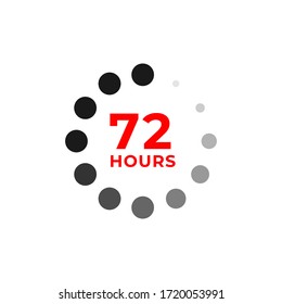 72h color icon and time concept