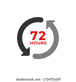 72h color icon and time concept