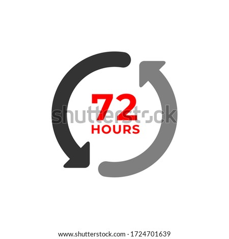 72h color icon and time concept