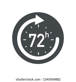 72h icon. Flat vector illustration in black on white background.