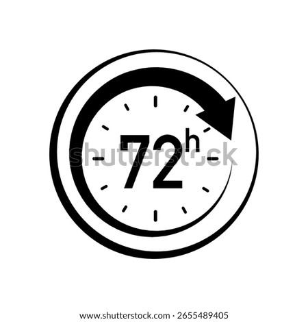 72h icon vector on black colour