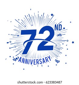 72nd anniversary logo with firework and swoosh