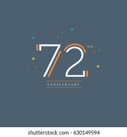 72nd Anniversary vector logo template