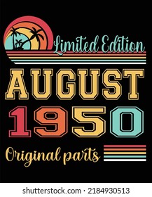 72nd Birthday Vintage Legends Born In August 1950 72 Years Old Retro Birthday Ideas Beach Palm Tree