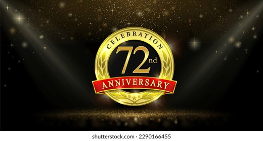 72nd years celebration anniversary logo vector isolated on black background