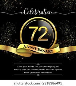 72nd years celebration anniversary logo vector isolated on black background