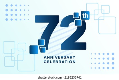72th Anniversary celebration logotype. Anniversary celebration template design, Vector illustrations.