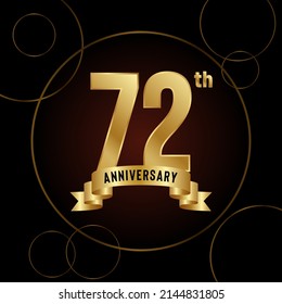72th Anniversary logotype. Anniversary celebration template design for booklet, leaflet, magazine, brochure poster, banner, web, invitation or greeting card. Vector illustrations.