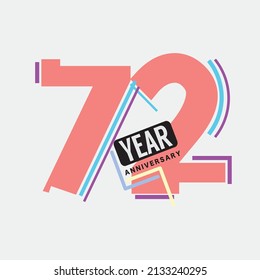 72th Years Anniversary Logo Birthday Celebration Abstract Design Vector Illustration.